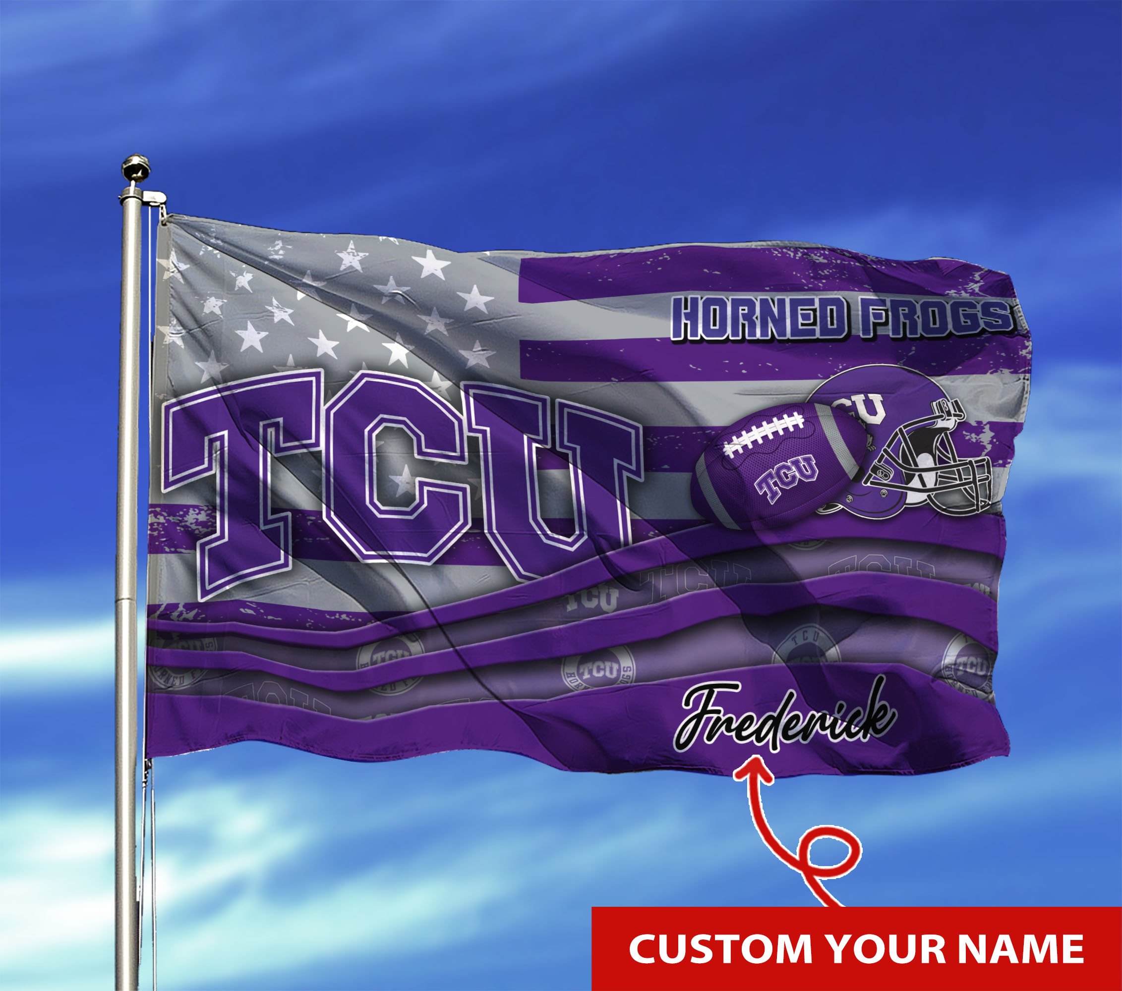 TCU Horned Frogs Custom Flag3x5ft For This Season TU26897